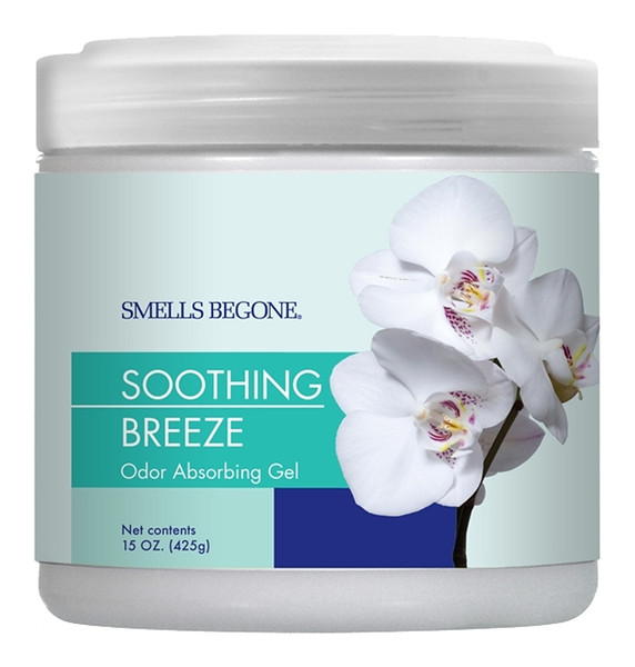 SMELLS BEGONE 50116 Odor Absorbing Gel, 15 oz Jar, Soothing Breeze, 450 sq-ft Coverage Area [SKU: ORG7052418]