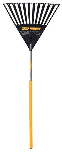TRUE TEMPER CLOG FREE 2914912 Leaf Rake, Poly Tine, 15-Tine, Hardwood Handle, 48 in L Handle [SKU: ORG7117039]