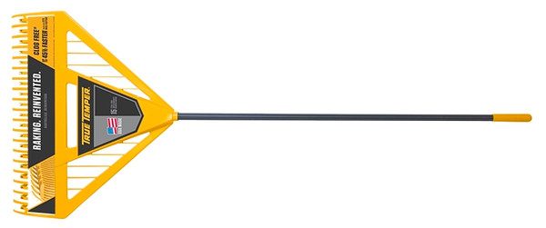 TRUE TEMPER 2704000 Leaf Rake, Poly Tine, 11 in L Tine, 26 in W Tine, 39-Tine, Steel Handle, 60 in L Handle [SKU: ORG7188139]