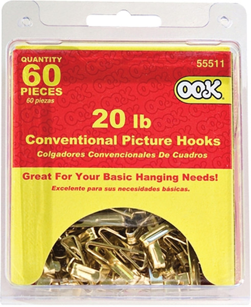 OOK 55511 Conventional Hook, 20 lb, Steel, Zinc [SKU: ORG5499249]