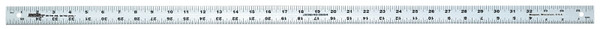Johnson J236 Yardstick, SAE Graduation, Aluminum, Clear, 1-1/8 in W, 0.075 in Thick [SKU: ORG6527436]