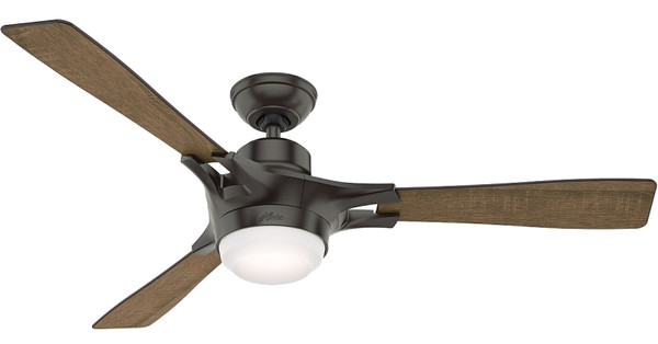 Hunter Signal Series 59379 Ceiling Fan, 3-Blade, Aged Oak/Reclaimed Walnut Blade, 54 in Sweep, 4-Speed [SKU: ORG2304145]