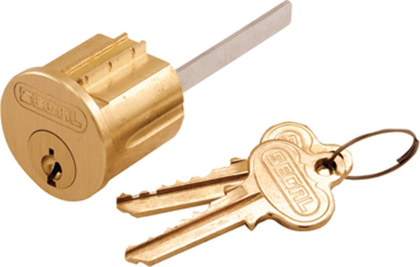 Prime-Line SE 70002 Lock Cylinder, Keyed Different Key, Brass, Brushed Brass, Segal Keyway [SKU: ORG1229947]