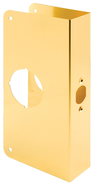 Prime-Line U 9541 Lock and Door Reinforcer, 2-3/8 in Backset, 1-3/4 in Thick Door, Brass, Brass, 9 in H, 3-7/8 in W [SKU: ORG7289382]