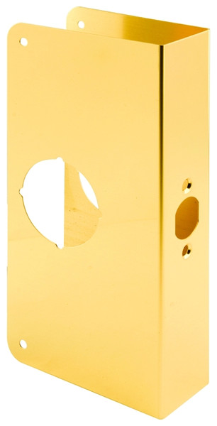 Prime-Line U9550 Lock and Door Reinforcer, 2-3/4 in Backset, 1-3/4 in Thick Door, Brass, Brass, 9 in H, 4-5/16 in W [SKU: ORG3849577]