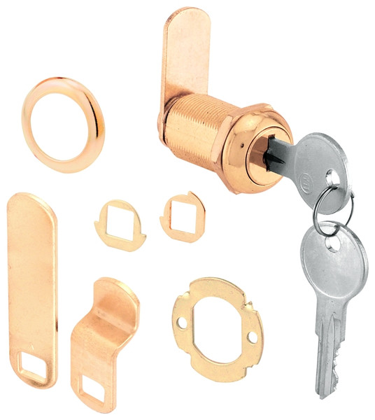 Defender Security U 9946 Drawer and Cabinet Lock, Keyed Lock, Y13 Yale Keyway, Stainless Steel, Brass [SKU: ORG8212110]