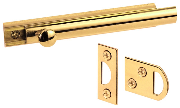 Defender Security U 9961 Slide Bolt, 4 in L Bolt, Solid Brass [SKU: ORG5552948]
