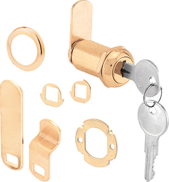 Defender Security U 9953KA Drawer and Cabinet Lock, Keyed Lock, Y13 Yale Keyway, Brass [SKU: ORG5552955]