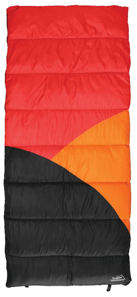 Texsport 15239 Sleeping Bag, 75 in L, 33 in W, Polyester, Black/Gray/Orange/Red [SKU: ORG4121240]