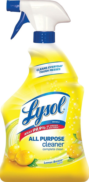 Lysol 1920075352 All-Purpose Cleaner, 32 oz Spray Bottle, Liquid, Lemon Breeze, Turquoise [SKU: ORG6799340]