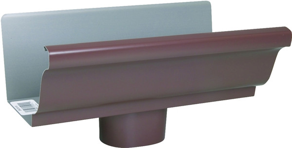 Amerimax 2501019 Gutter End with Drop, 2 in W, Aluminum, Brown, For: 5 in K-Style Gutter System [SKU: ORG6461388]