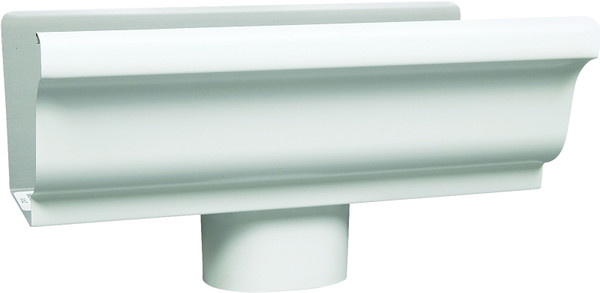 Amerimax 27010 Gutter End with Drop, 2 in W, Aluminum, White, For: 5 in K-Style Gutter System [SKU: ORG6457642]