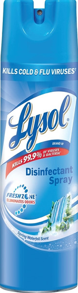 Lysol 79326 Disinfectant Spray, 19 oz Can, Liquid, Spring Waterfall, Clear [SKU: ORG6147227]