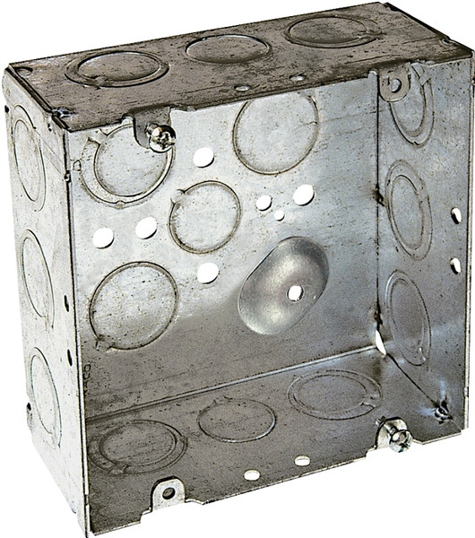 RACO 8257 Outlet Box, 1 -Gang, 12 -Knockout, Steel, Silver, Galvanized, FM Bracket Mounting [SKU: ORG6121081]