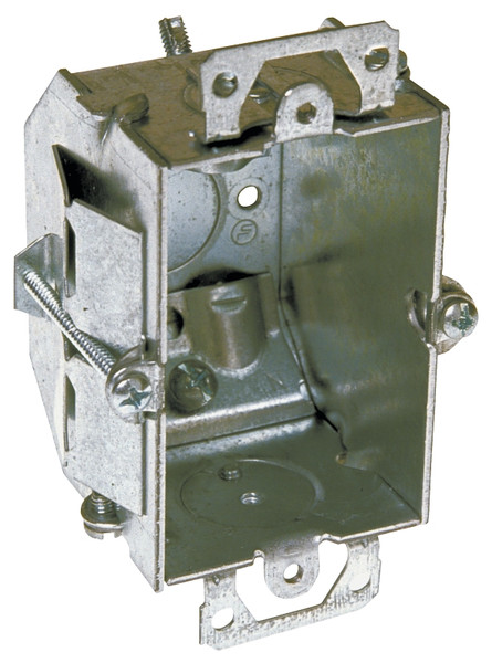 Orbit GBV-OW Gangable Switch Box, 1 -Gang, 1 -Outlet, 1 -Knockout, 1/2 in Knockout, Steel, Gray, Galvanized [SKU: ORG6315071]