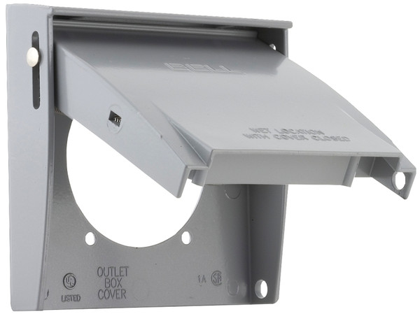 HUBBELL 5034-0 Cover, 2-5/8 in Dia, 4-1/2 in L, 4-9/16 in W, Aluminum, Gray, Powder-Coated [SKU: ORG5569801]