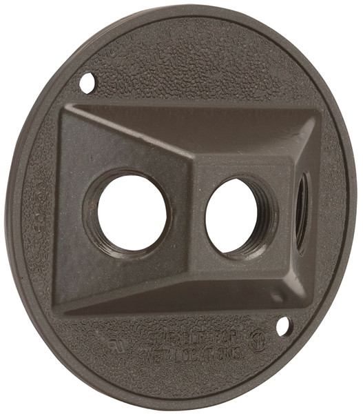 HUBBELL 5197-2 Cluster Cover, 4-1/8 in Dia, 4-1/8 in W, Round, Metal, Bronze, Powder-Coated [SKU: ORG9598061]