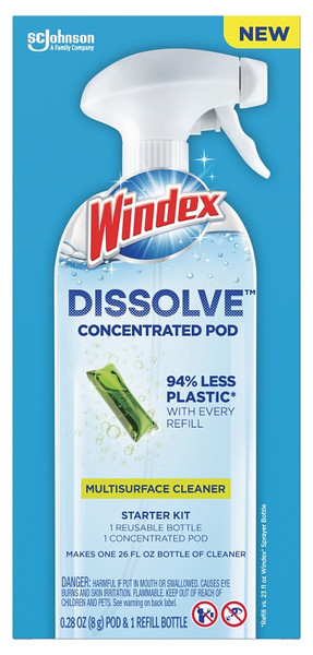 Windex Dissolve 00400 Multi-Surface Cleaner Starter Kit, Dissolve Pod, Citrus, Green [SKU: ORG7441843]