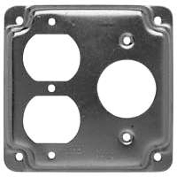 RACO 831C Exposed Work Cover, 1-5/8 in Dia, 4-3/16 in L, 4-3/16 in W, Square, Galvanized Steel, Gray [SKU: ORG8107948]