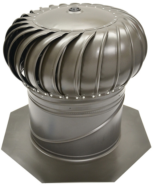 Master Flow AIC14WW Rotary Turbine Ventilator, 14 in Dia Throat, Aluminum, Weathered Wood [SKU: ORG6393920]