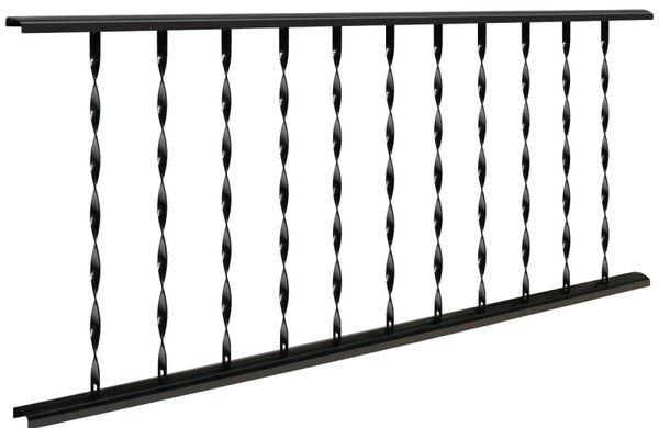 Village Ironsmith TR475 Traditional Rail, Steel, Black, Floor Flange Installation [SKU: ORG0682765]