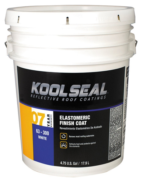 KOOL SEAL KS0063300-20 Elastomeric Roof Coating, White, 4.75 gal Pail, Liquid [SKU: ORG1854066]