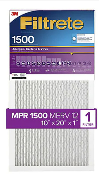 FILTER AIR 1500MPR 10X20X1IN [SKU: ORG3746963]