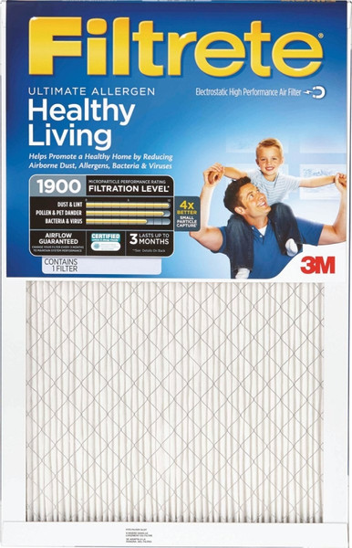Filtrete UA20DC-6 Air Filter, 24 in L, 12 in W, 12 MERV, 93 % Filter Efficiency, Microfiber Filter Media [SKU: ORG1366129]