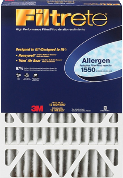 Filtrete DP02DC-4 Electrostatic Air Filter, 20 in L, 20 in W, 97 % Filter Efficiency, Pleated Fabric Filter Media [SKU: ORG3634649]