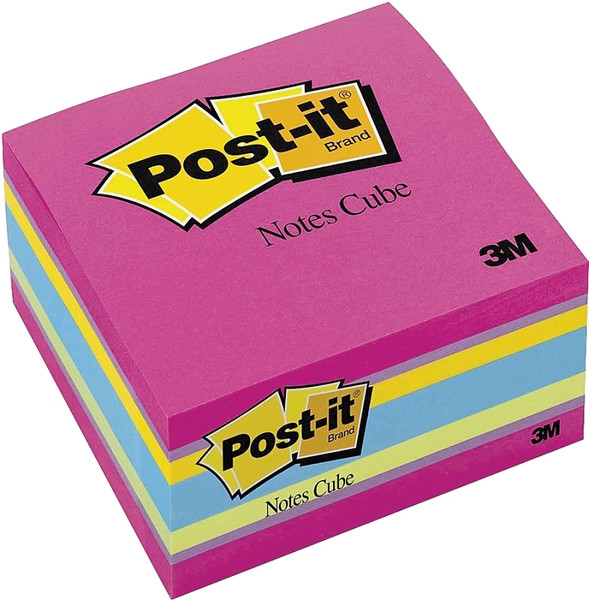 Post-it 2027 Sticky Note Cube, Assorted Bright, 500-Sheet [SKU: ORG5025275]