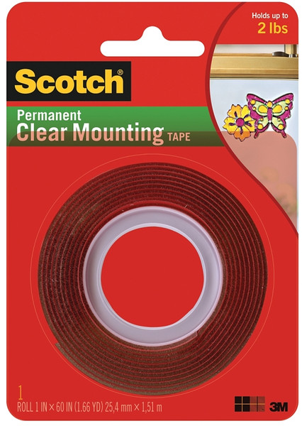 Scotch 4010 Mounting Tape, 60 in L, 1 in W, Clear [SKU: ORG6012868]