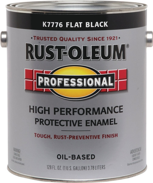 RUST-OLEUM PROFESSIONAL K7776402 Protective Enamel, Flat, Black, 1 gal Can [SKU: ORG2250512]