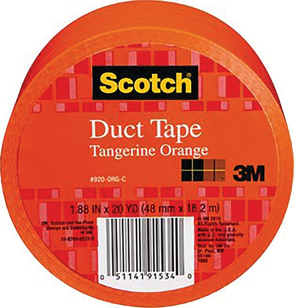 3M 920-ORG-C Duct Tape, 20 yd L, 1.88 in W, Cloth Backing, Tangerine Orange [SKU: ORG5986054]