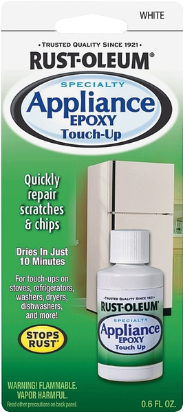 RUST-OLEUM SPECIALTY 203000 Appliance Touch-Up Paint, Solvent-Like, White, 0.6 oz, Bottle [SKU: ORG6139869]