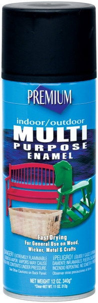 RUST-OLEUM MP1003 Enamel Spray Paint, Flat, Black, 12 oz, Aerosol Can [SKU: ORG1200013]