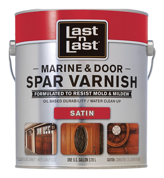 Last n Last 94101 Marine and Door Spar Varnish, Satin, Amber, Liquid, 1 gal [SKU: ORG3340445]