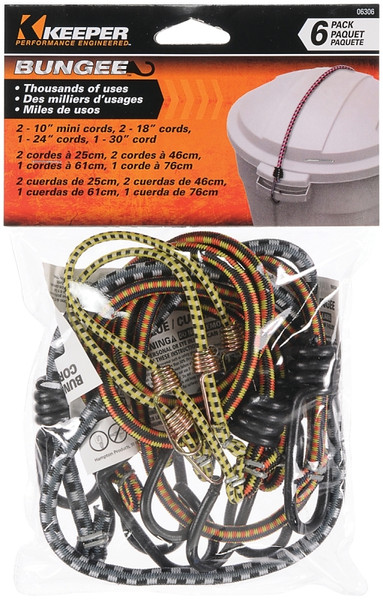 KEEPER 06306 Bungee Cord, Rubber, Hook End [SKU: ORG6085807]