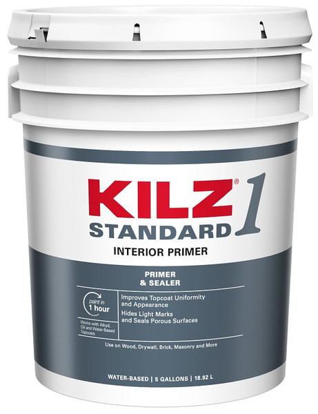 Kilz L201105 Interior Primer, Flat, White, 5 gal [SKU: ORG7381015]
