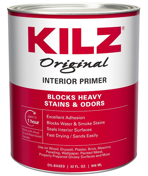 Kilz 10002 Primer Sealer, White, 1 qt [SKU: ORG9409707]