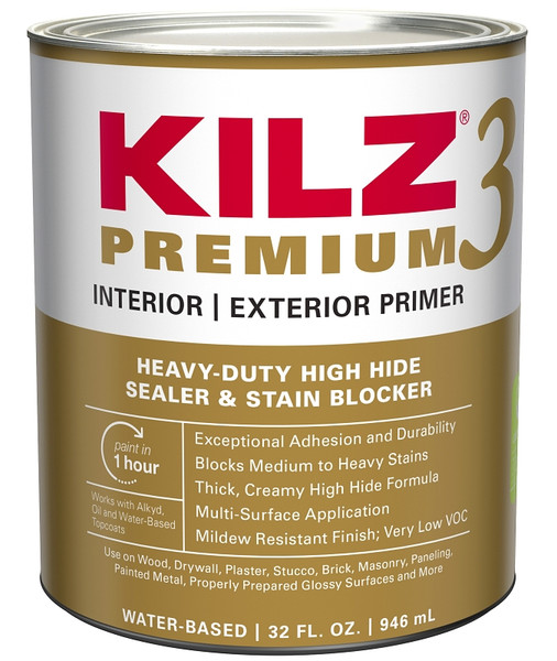 Kilz 13002 Primer, Thick, White, 1 qt, Can [SKU: ORG6136444]