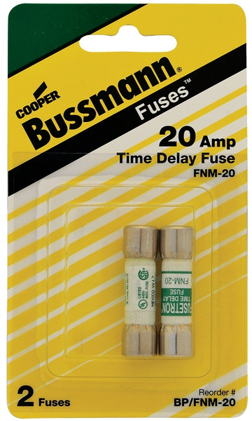 Bussmann BP/FNM-20 Time Delay Fuse, 20 A, 250 V, 10 kA Interrupt, Melamine Body [SKU: ORG3729613]