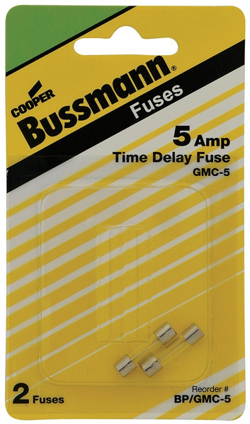 Bussmann BP/GMC-5 Time Delay Fuse, 5 A, 125 V, 10 kA Interrupt, Glass Body [SKU: ORG4040424]
