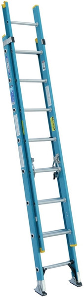 WERNER D6016-2 Extension Ladder, 16 ft H Reach, 250 lb, Fiberglass [SKU: ORG8615247]