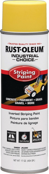 RUST-OLEUM INDUSTRIAL CHOICE 1648838 Inverted Striping Paint, Gloss, Yellow, 18 oz, Aerosol Can [SKU: ORG9518143]