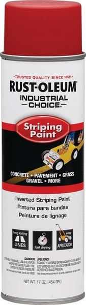 RUST-OLEUM INDUSTRIAL CHOICE 1665838 Inverted Striping Paint, Gloss, Red, 18 oz, Aerosol Can [SKU: ORG3678059]