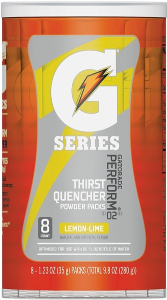 Gatorade 13163 Thirst Quencher Instant Powder Sports Drink Mix, Powder, Lemon-Lime Flavor, 1.34 oz Pack [SKU: ORG7088032]