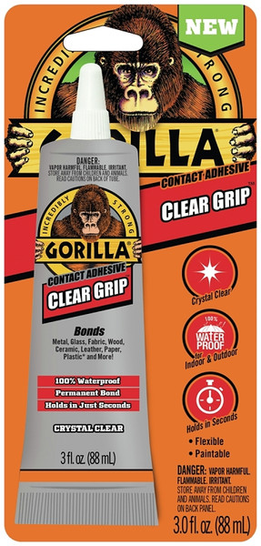 Gorilla Clear Grip 8040002 Contact Adhesive, Clear, 3 oz [SKU: ORG5122007]
