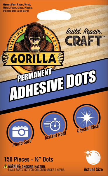 Gorilla 104905 Adhesive Dot, Solid, Neutral, Transparent [SKU: ORG5122890]