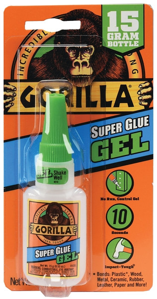 Gorilla 7600103 Super Glue, Liquid, Irritating, Straw/White Water, 15 g Bottle [SKU: ORG5121330]