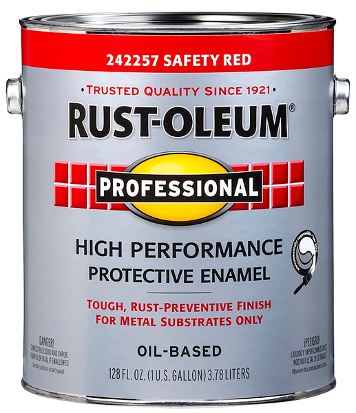RUST-OLEUM PROFESSIONAL 242257 Enamel, Gloss, Safety Red, 1 gal Can [SKU: ORG7629934]